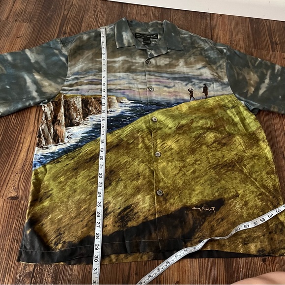 Guy Buffet Silk Golf Button Front Shirt Size Large - Picture 2 of 10